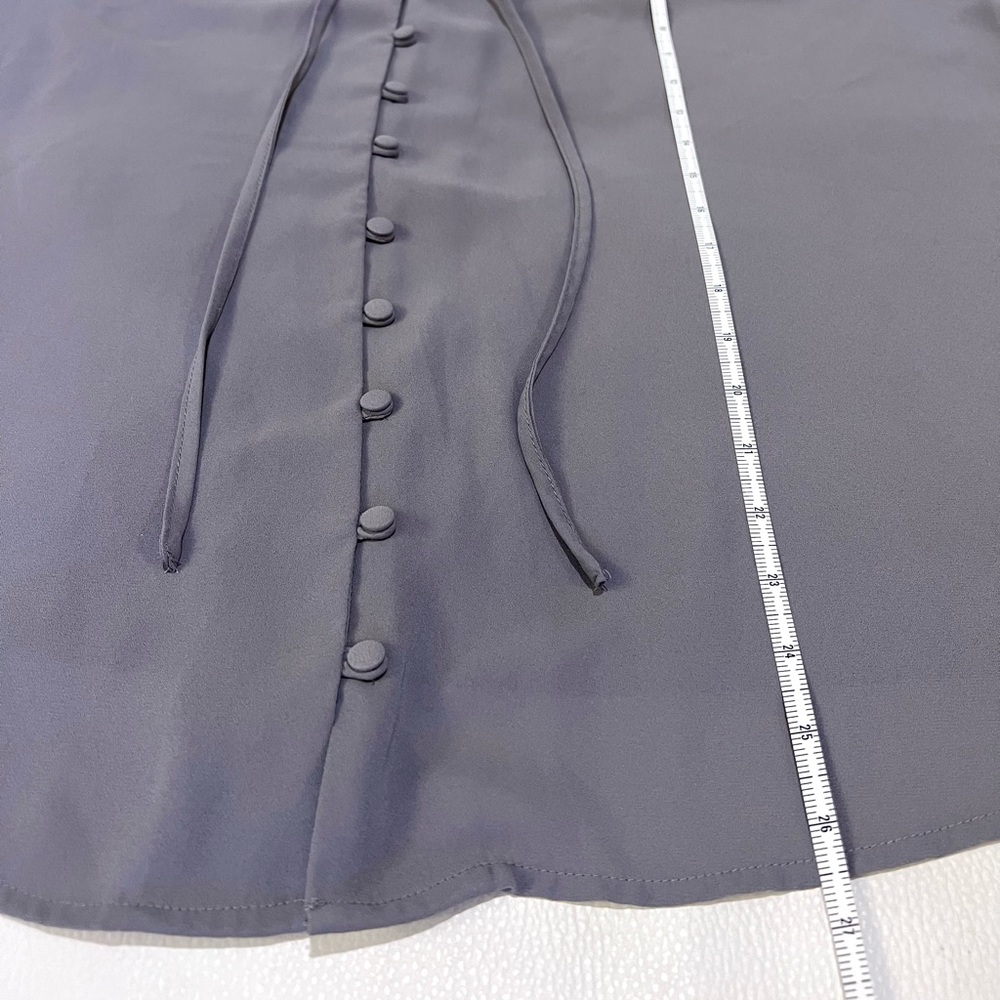 Torrid Grey Georgette Button-Loop Semi Sheer Tank… - image 8